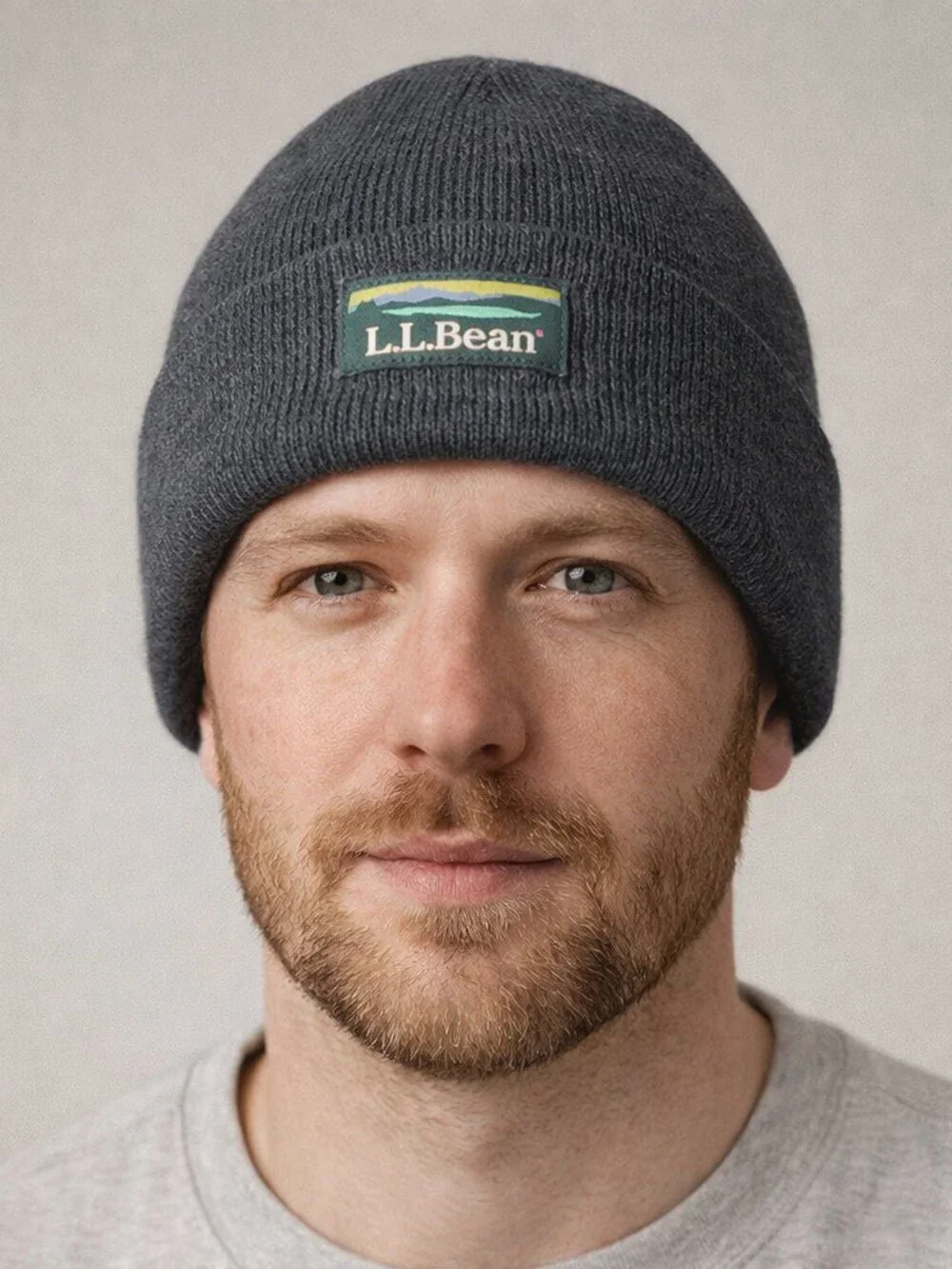 L.L.Bean Adult L.L.Beanie Cuffed Design Gray Acrylic